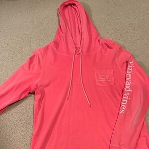 Vineyard Vines Coral Hoodie with Logo